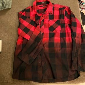 Men’s ombré plaid collared shirt